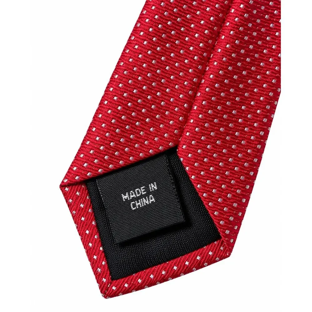 Jones New York Red Micro Dot Men’s Necktie 100% Polyester Classic Business Tie